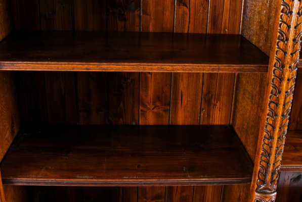 Antique Victorian Open Breakfront Bookcase, 1800s for sale at Pamono