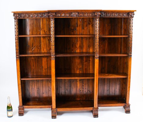 Antique Victorian Open Breakfront Bookcase 1800s for sale at Pamono