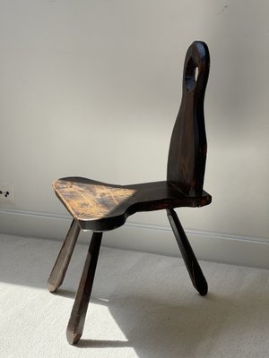 Brutalist Tripod Chair in Wood for sale at Pamono