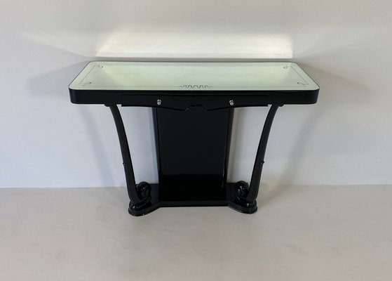 Mirror Console Table 1950s, Mid Century Modern Console Table Black