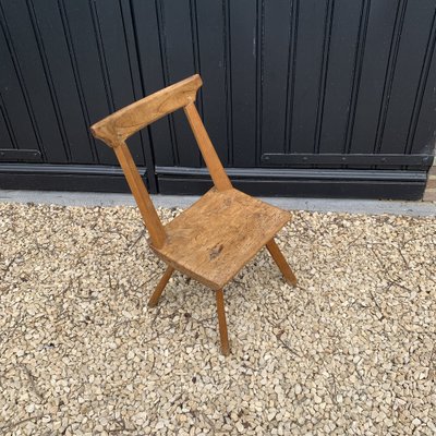 Antique milking stool with on sale back