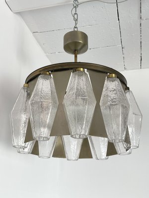 Italian Murano Glass and Brass Pendant 