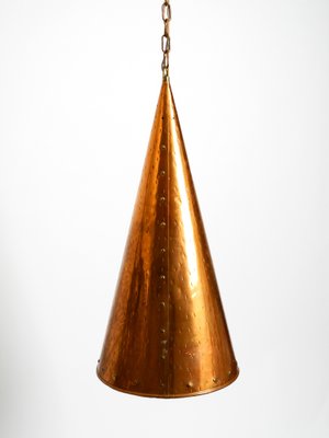 Large Copper Cone Pendant Lamp from Th 