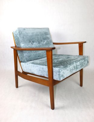 Light Blue German Vintage Armchair, Light Blue Bedroom Chair
