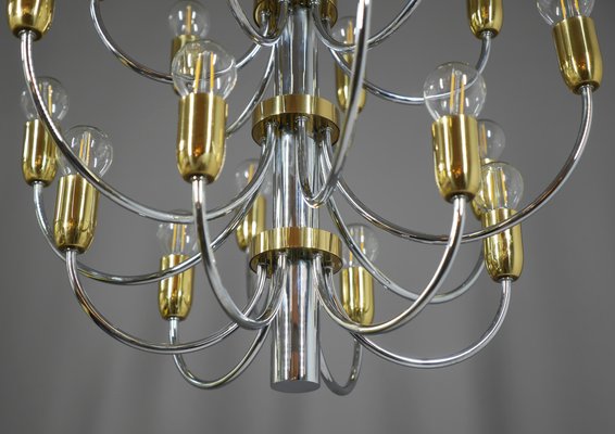 Chrome & Brass Chandeliers from Star Leuchten, Germany, 1970s for sale at  Pamono