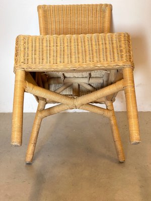 Wicker and Bamboo Chairs 1970s Set of 3 for sale at Pamono