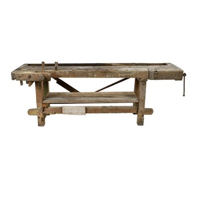Vintage Oak Workshop Bench