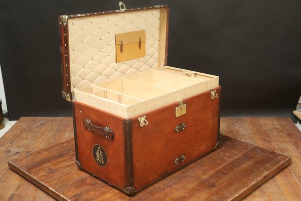 LOUIS VUITTON ORANGE MALLE CHEMISE TRUNK - Pinth Vintage Luggage