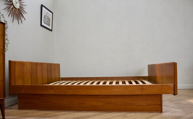 Mid Century Danish Teak Platform Bed, Teak Twin Bed Frame