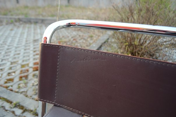 Vintage B3 Wassily Chair in Brown Leather by Marcel Breuer for Knoll  International