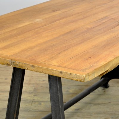 Industrial Dining Table With Yellow Metal Legs Industrial Cast