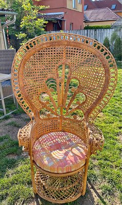 Rattan Peacock Chair 1970s for sale at Pamono