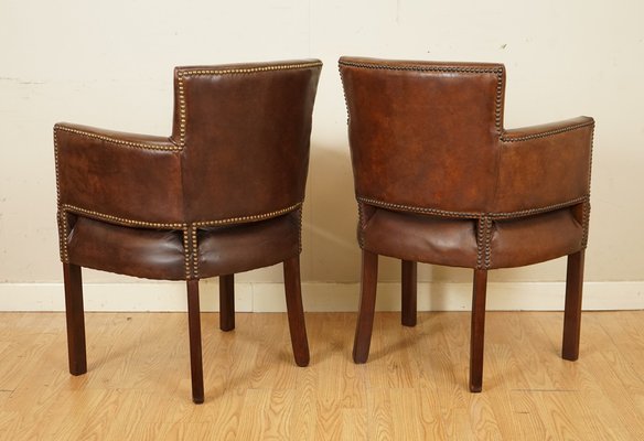 Vintage Tan Newark Leather Biker Dining, Vintage Tan Leather Dining Chair