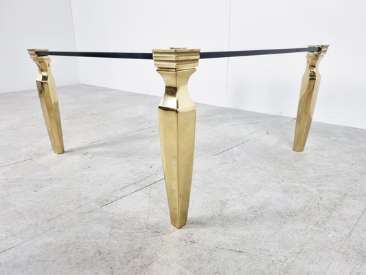 Glass table brass legs online