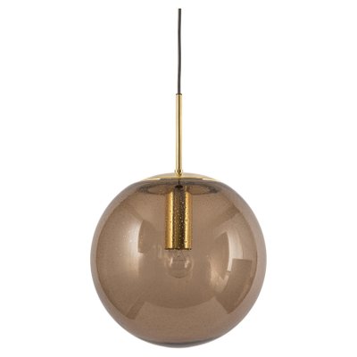 Large Smoky Glass Ball and Brass 
