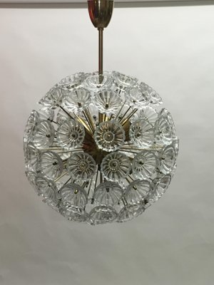German Large Crystal Glass Ceiling Light By Werksentwurf For Veb Ebersbach 1950s
