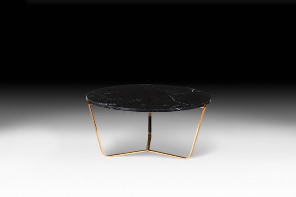 Italian Tavolino Marmo Emperador Dark Dolomiti Circular 41 Table