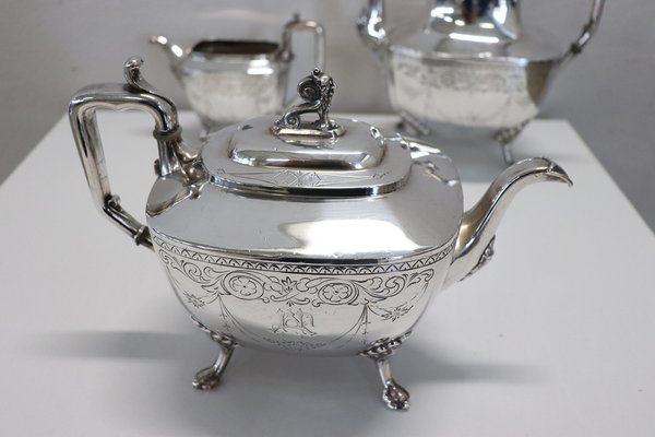 Antique Silver Plate Tea and Coffee Set by Mark Reed Barton