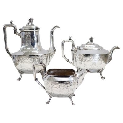 Antique Silver Plate Tea and Coffee Set by Mark Reed Barton