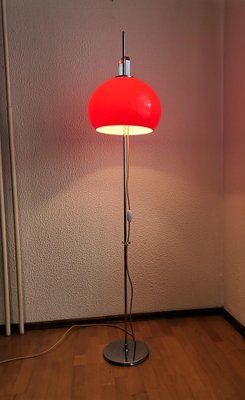 Mid Century Italian Red Lucerna Floor Lamp from Guzzini 1960s for