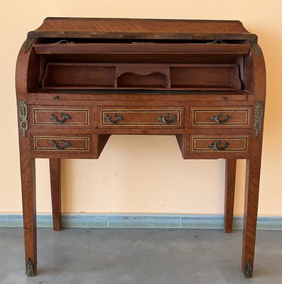 Sheraton Revival Writing Desk with Marquetry 1890 for sale at Pamono