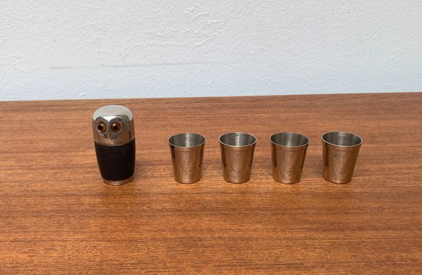 Mid-Century German Owl Style Metal Shot Glasses, 1960s, Set of 5 for sale  at Pamono