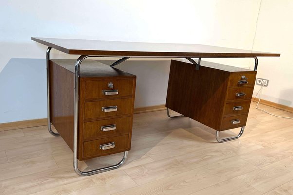 Vintage Bauhaus Oak Veneer Desk from Mücke & Melder, 1940s Vintage Bauhaus Oak Veneer Desk from Mücke & Melder, 1940s