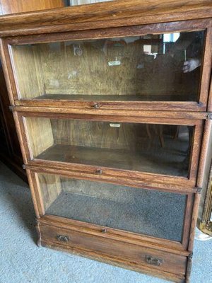 Vintage Oak Barrister Bookcase From, Antique Barrister Bookcase Knobs