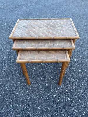 Bambus Standard Tische, 3er Set bei Pamono kaufen