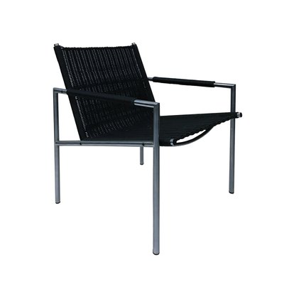 SZ01 Easy Chair in Black Artificial Cane by Martin Visser for sale
