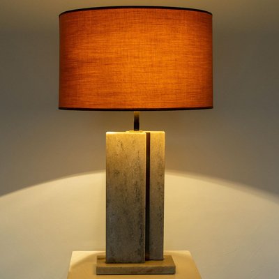 Travertine Table Lamp With New Shade By, Camille Textured Ceramic Table Lamp