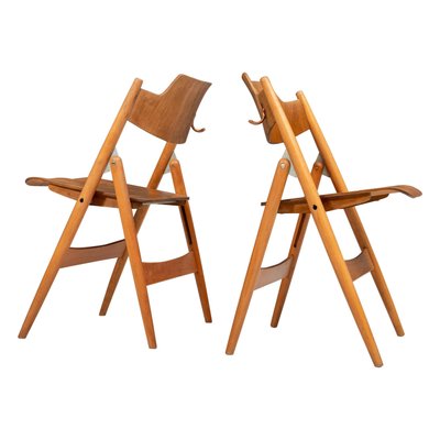 Beech and Plywood Folding Chairs by Egon Eiermann for Wilde Spieth 1952