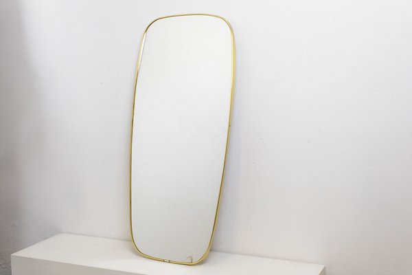 Long Mirror with Brass Edge 1950s for sale at Pamono