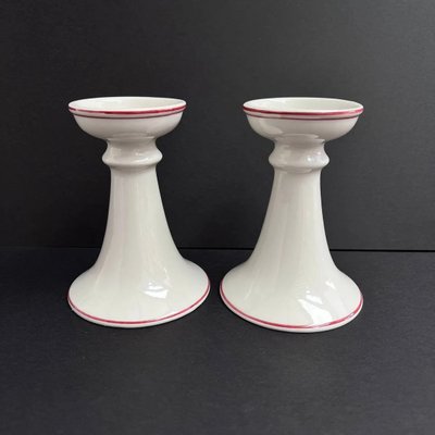 Kleine Kerzenständer aus Porzellan, Weihnachtskollektion von Gerard Laplau für Villeroy & Boch, 2er Set