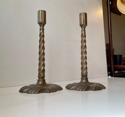 19th Century Twisted Gothic Candlesticks in Bronze, Set of 2 for sale at  Pamono