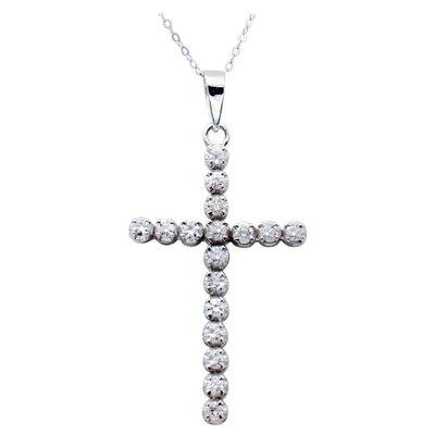 9 Karat White Gold Cross Diamond 