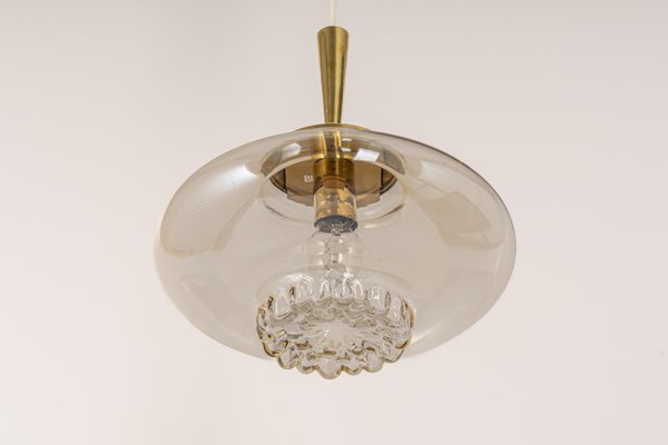Large Smoked Glass Pendant Light by 