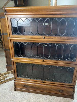 Antique Solicitor Barrister Bookcase In, Metal Barrister Bookcase Base
