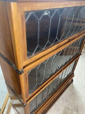 Antique Solicitor Barrister Bookcase In, Antique Barrister Bookcase With Leaded Glass