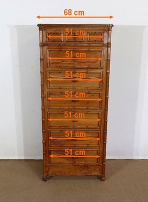 Armoire de poupée Vintage bambou & pitchpin déb. XXème - Le palais des bricoles