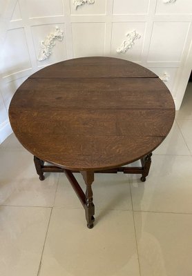 Antique Oak Gate Leg Dining Table, 17th Century for sale at Pamono