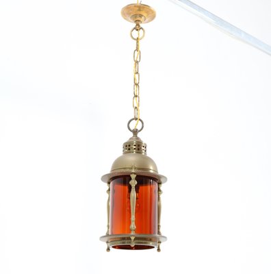 A Patinated Brass Lantern A Patinated Brass Lantern