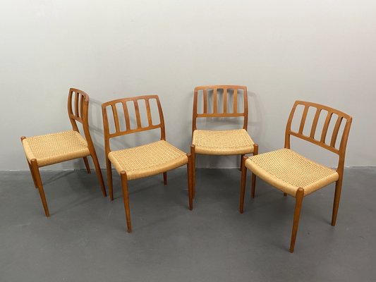 Teak Model 83 Dining Chairs by Niels Otto Möller for J.L. Möllers, Denmark,  1960s, Set of 4 for sale at Pamono