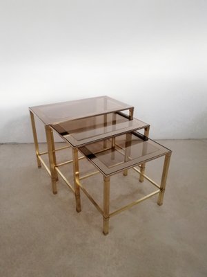 Brass and glass nesting tables outlet