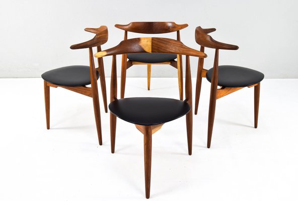 Mid Century Modern 4104 Heart Dining, Norwegian Danish Tapered Dining Chairs Set Of 2