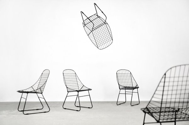 Scandinavian Mid Century Modern Minimalist Black Wire Prototype