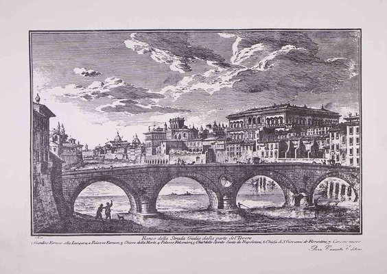 Giuseppe Vasi, Side of the Giulia Road, Etching, Late 18th