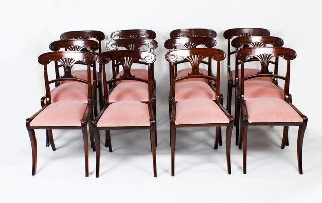 Antique Regency Bar Back Dining Chairs, Vintage Regency Dining Chairs
