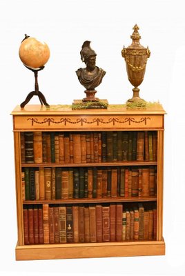 チェスト・キャビネット Antique Book open Shelf Caster Regency Sheraton Satinwood Open Bookcase for sale at Pamono