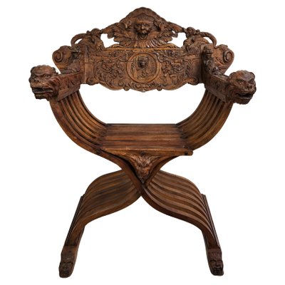 Wonderfully Carved 19th Century Italian Walnut Corner Chair Wonderfully Carved 19th Century Italian Walnut Corner Chair